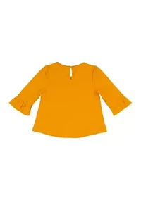 Toddler Girls 3/4 Ruffle Sleeve Toucan Top