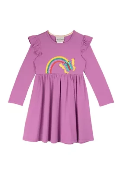 Toddler Girls Knit Rainbow Dress