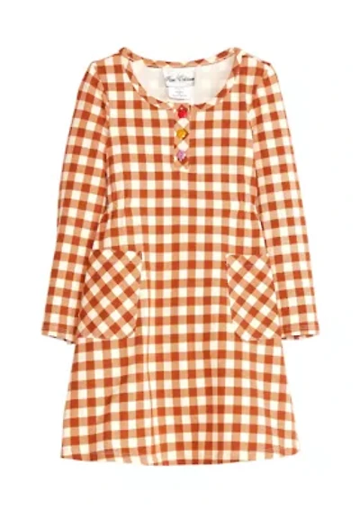 Toddler Girls Long Sleeve Gingham Dress