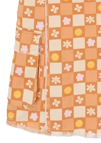Toddler Girls Twill Smiley Face Printed Jumper Dress Set