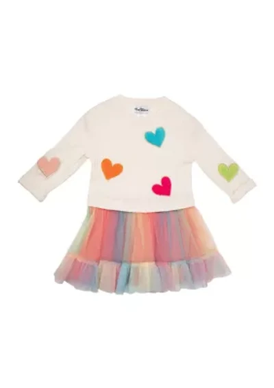 Toddler Girls Sweater Knit Tulle Dress