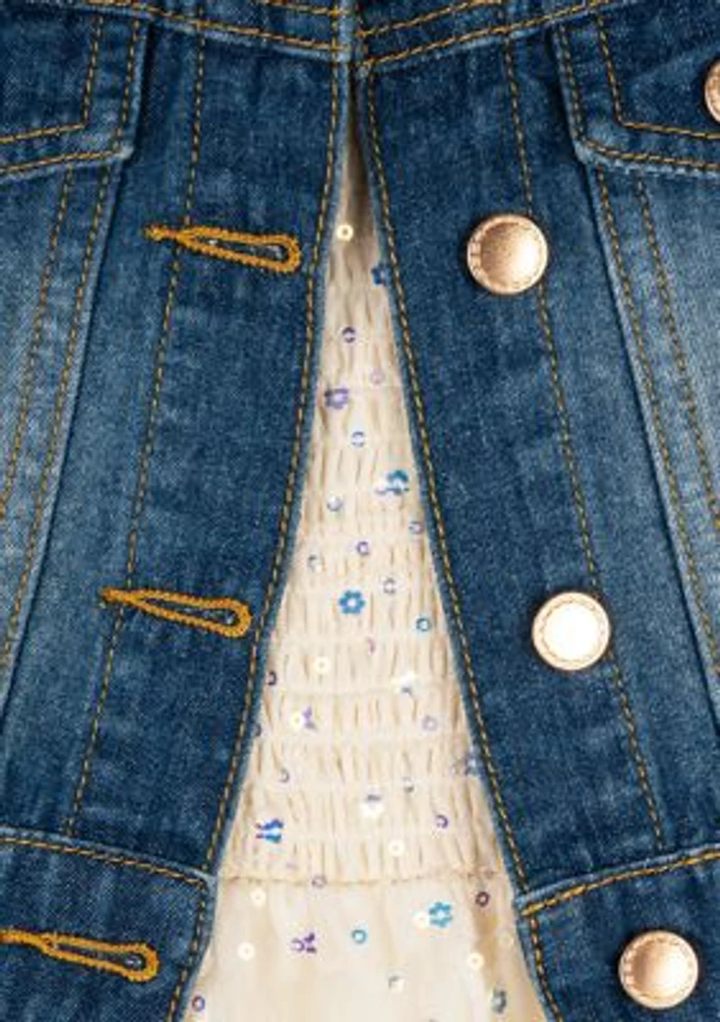 Toddler Girls Denim Vest and Dress Set