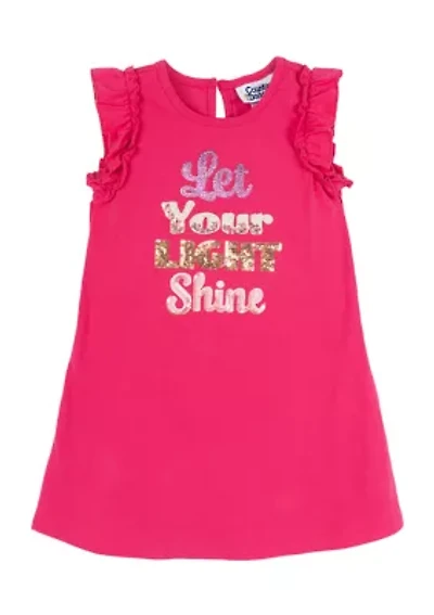 Toddler Girls Let Your Light Shine Sequin Graphic Dress