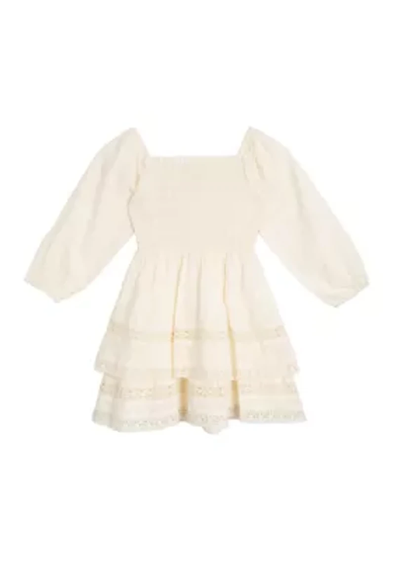 Toddler Girls Woven Clip Dot Dress