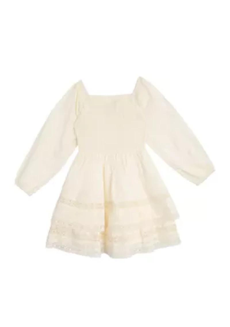Toddler Girls Woven Clip Dot Dress