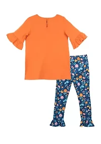 Toddler Girls 2 Piece Giraffe Appliqué Set