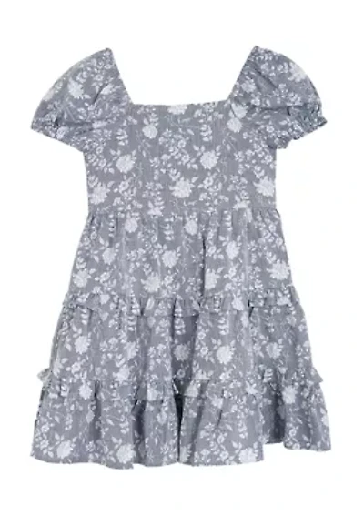 Toddler Girls Chambray Printed Dress