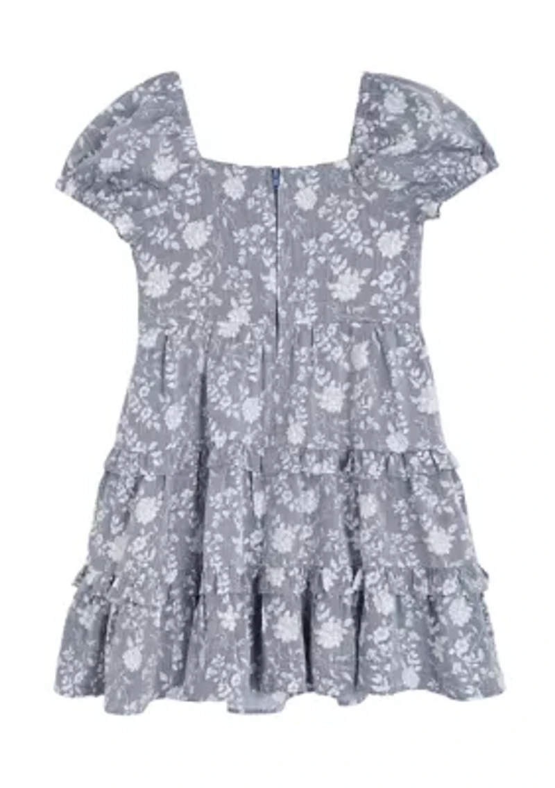 Toddler Girls Chambray Printed Dress