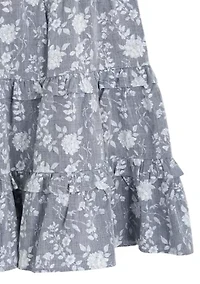 Toddler Girls Chambray Printed Dress