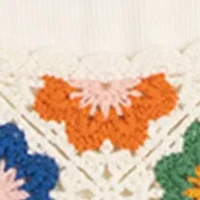 Toddler Girls Crochet Knit Top and Flared Pants Set