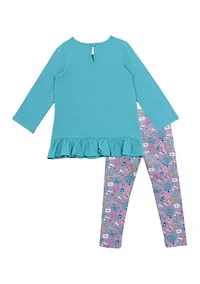 Toddler Girls 2 Piece Cat Appliqué Set