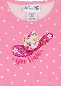 Toddler Girls Cowboy Themed Dress Set with Hair Ties