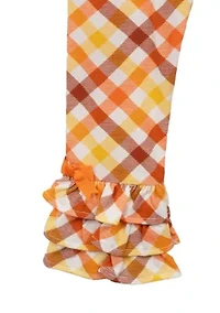 Toddler Girls Pumpkin Appliqué Top and Ruffle Leggings Set
