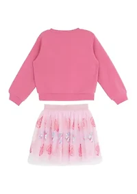 Toddler Girls Touchdown Graphic Sweatshirt and Skirt Set