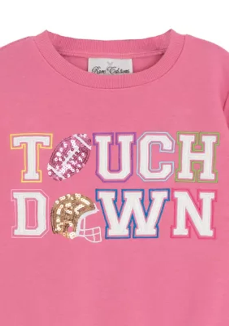Toddler Girls Touchdown Graphic Sweatshirt and Skirt Set