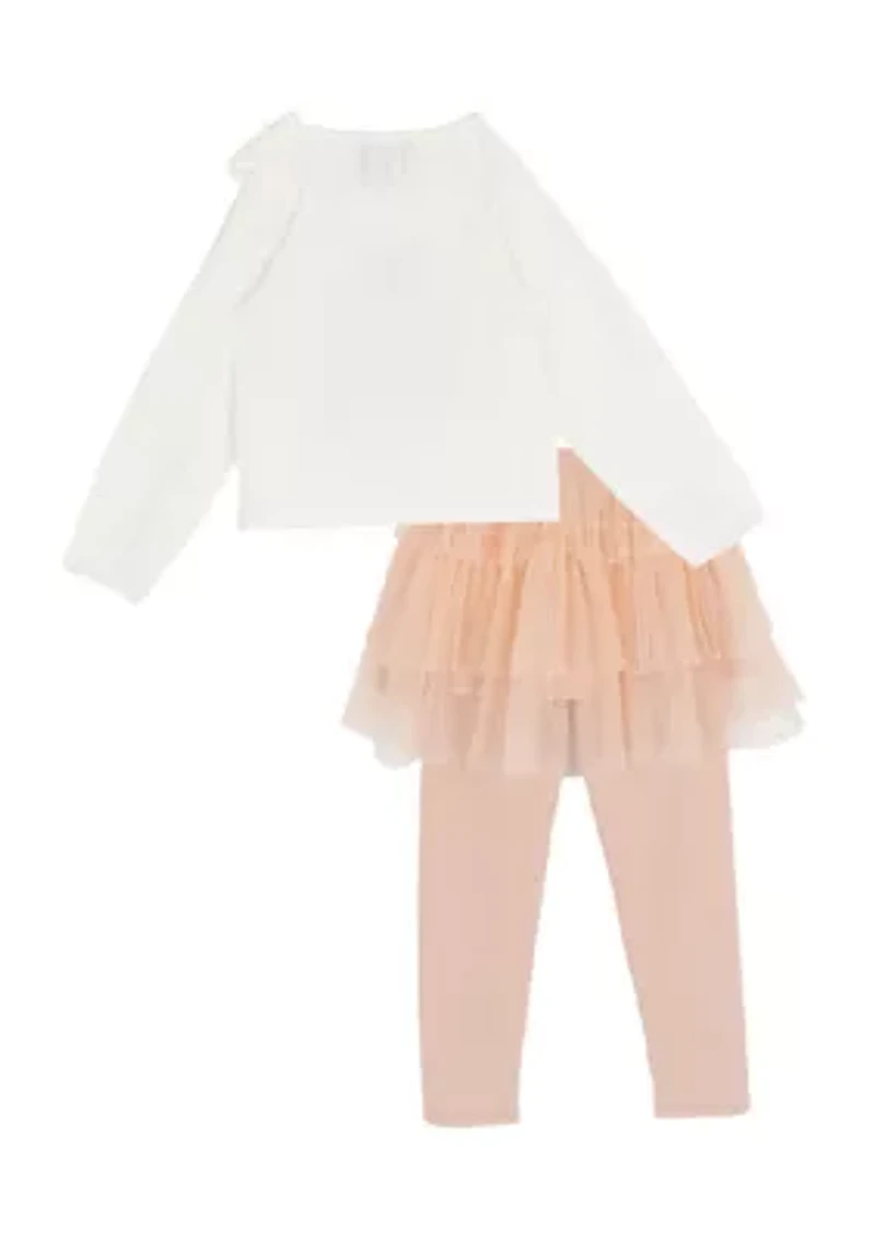 Toddler Girls Graphic Paris Top and Tutu Leggings Set
