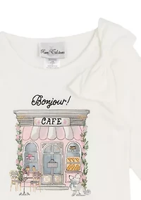 Toddler Girls Graphic Paris Top and Tutu Leggings Set