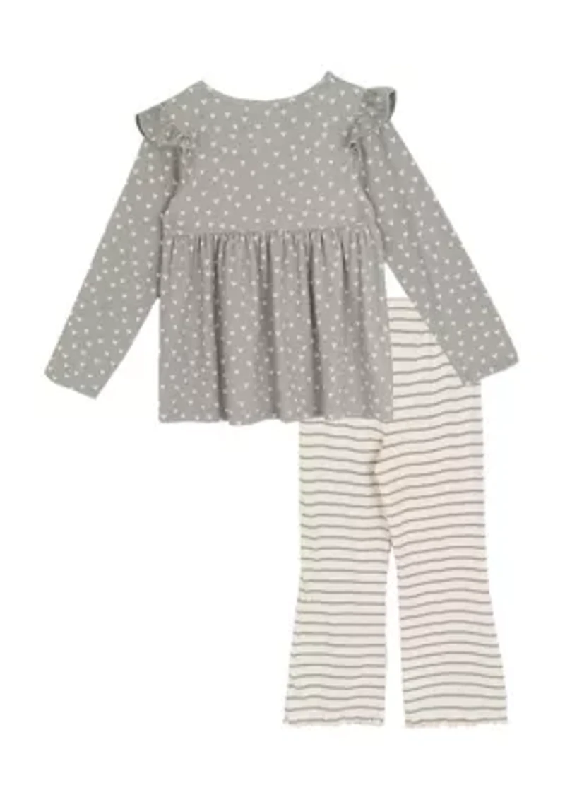 Toddler Girls Heart Stripe Set
