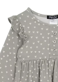 Toddler Girls Heart Stripe Set