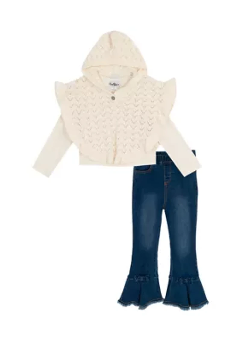 Toddler Girls 3-Piece Poncho Set
