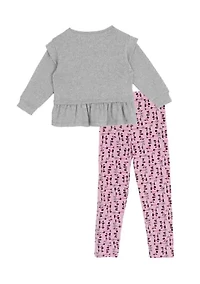 Toddler Girls Doggie Graphic T-Shirt and Printed Leggings Set