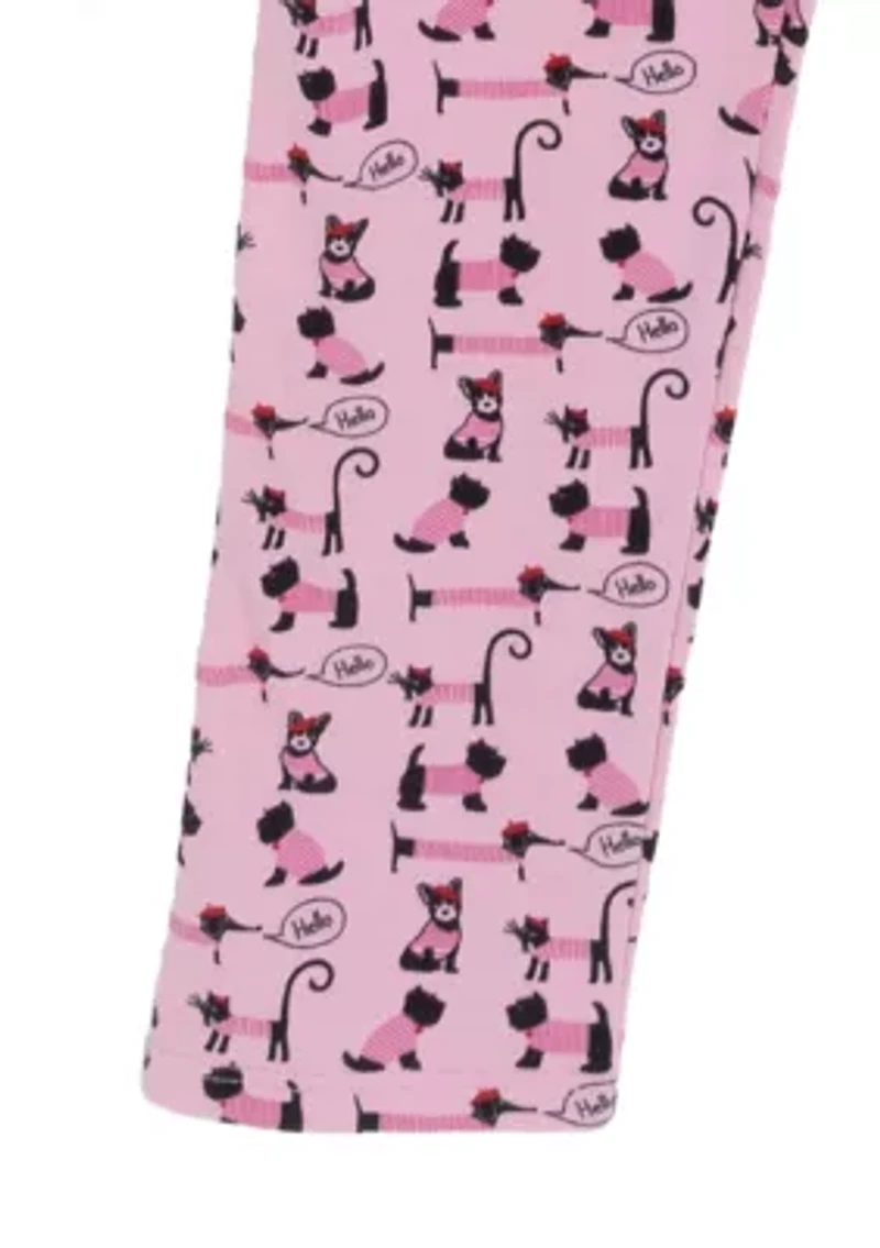 Toddler Girls Doggie Graphic T-Shirt and Printed Leggings Set