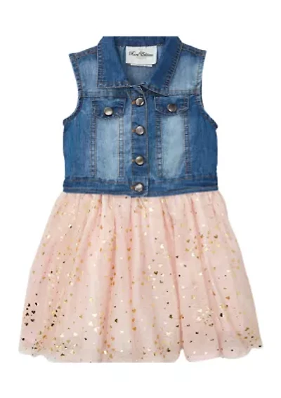 Toddler Girls Denim Vest Dress