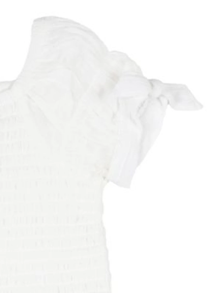Baby Girls Square Neck Top and Floral Printed Pants Set