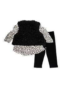 Baby Girls 3 Piece Sherpa Vest Set