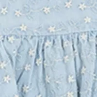 Baby Girls Printed Chambray Dress with Bloomer