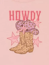 Baby Girls Howdy Graphic Bodysuit and Fringe Skirt Set