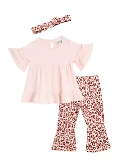 Baby Girls Animal Printed Set with Headband