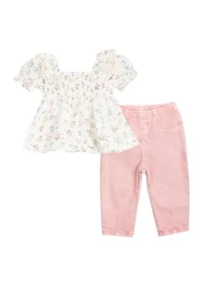 Baby Girls Woven Top Set