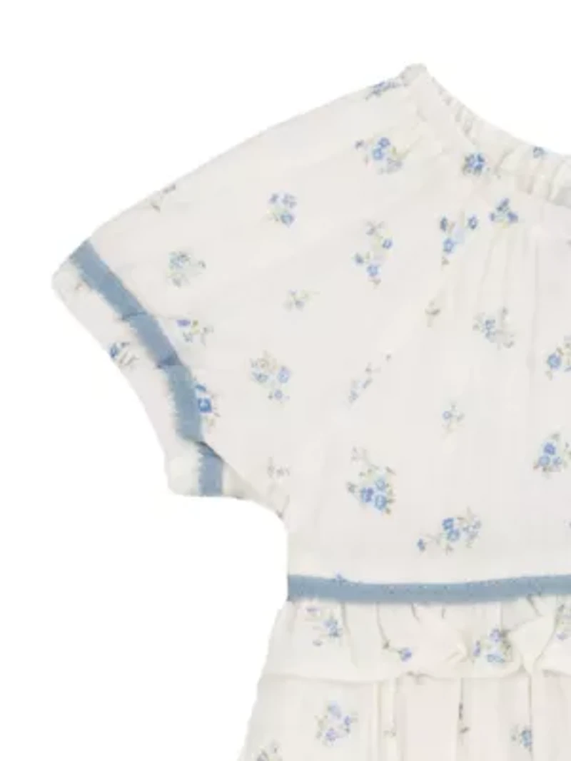 Baby Girls Woven Floral Printed Top and Pants Set