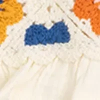 Toddler Girls Crochet Knit Bodysuit and Flared Pants Set