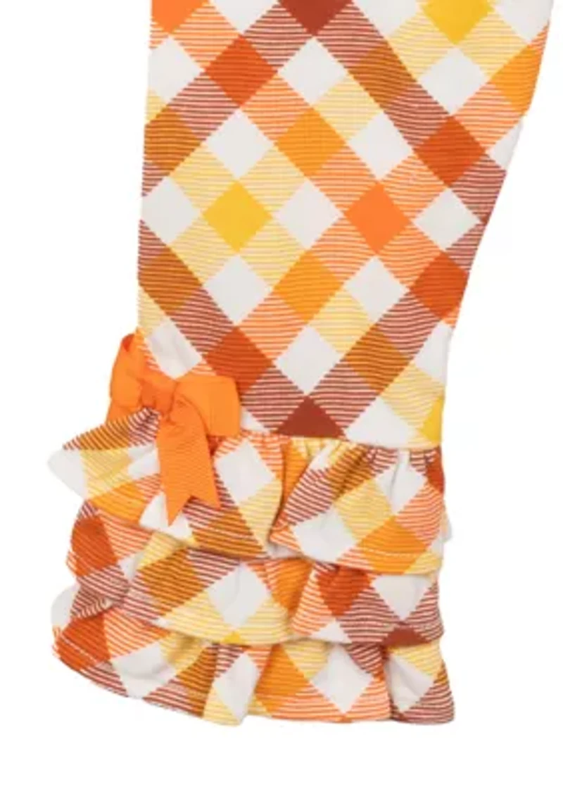 Baby Girls Pumpkin Appliqué Top and Ruffle Leggings Set