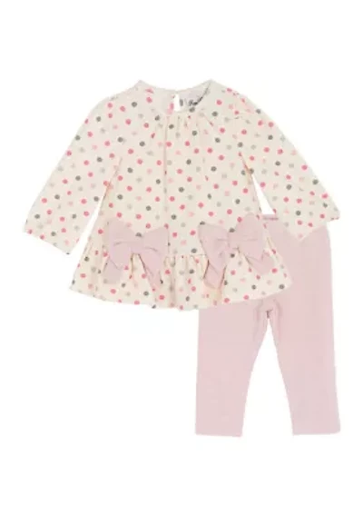 Baby Girls Dot Bow Top and Leggings Set