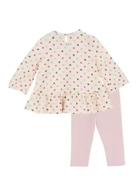 Baby Girls Dot Bow Top and Leggings Set