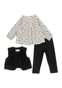 Baby Girls 3-Piece Vest Set