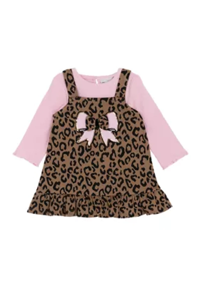 Baby Girls Animal Printed Jumper Dress Set