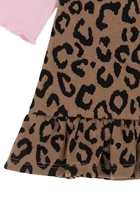 Baby Girls Animal Printed Jumper Dress Set