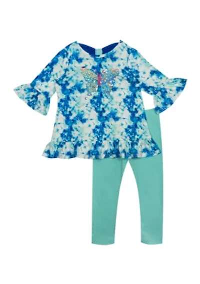 Baby Girls Tie Dye Butterfly Appliqué Set