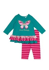 Baby Girls Social Butterfly Top and Leggings Set