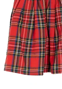 Baby Girls Short Sleeve Plaid Smocked Dress and Bloomer Set