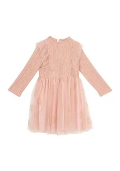 Toddler Girls Textured Knit Glitter