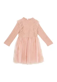 Toddler Girls Textured Knit Glitter