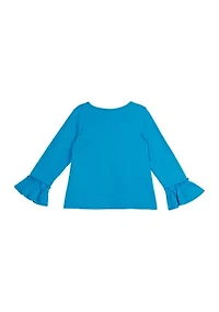 Toddler Girls Sleeve Unicorn Graphic Top