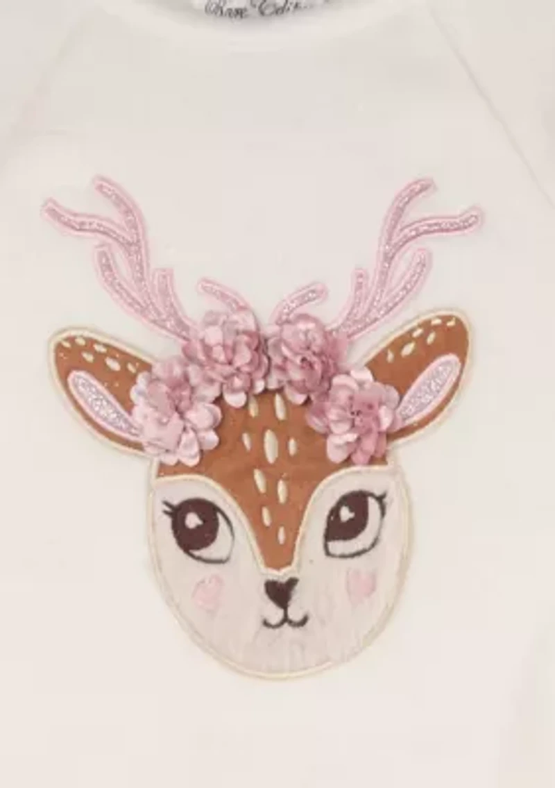 Toddler Girls Deer Appliqué Set