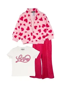 Toddler Girls Fur Bomber Jacket Set