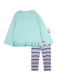 Toddler Girls Keep Warm Graphic T-Shirt and Printed Leggings Set